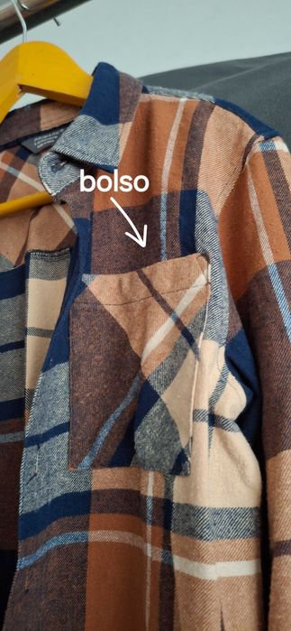 Camisa xadrez castanha