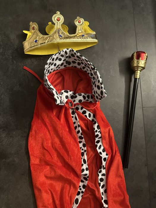 Król Jasełka 116 cm przebranie strój kostium welurowa peleryna dł.80cm