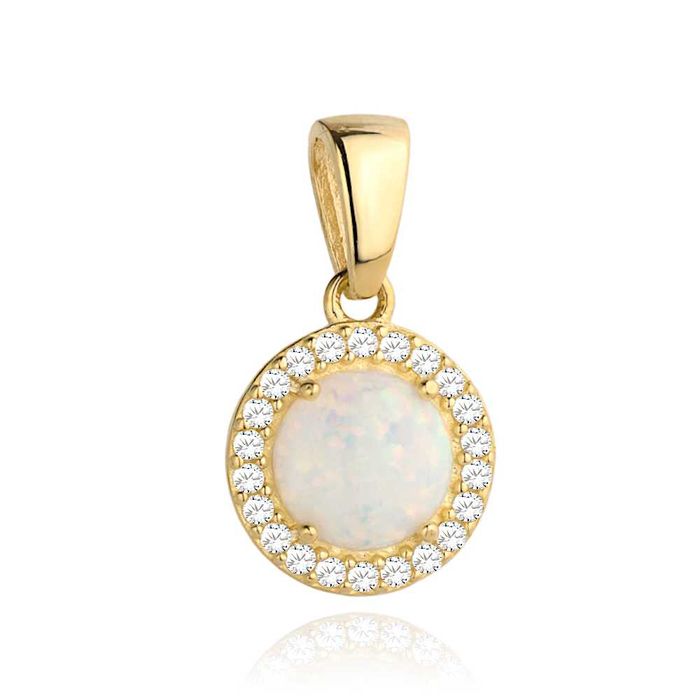 Zawieszka złoty opal otoczony cyrkoniami pr.585
