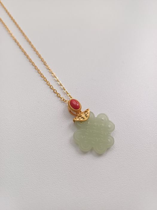 Colar de imitação de estilo clássico chinês, com nó chinês