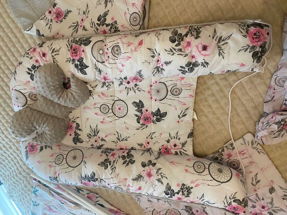 Zestaw niemowlęcy kokon, rożek, kosz na pranie,organizer