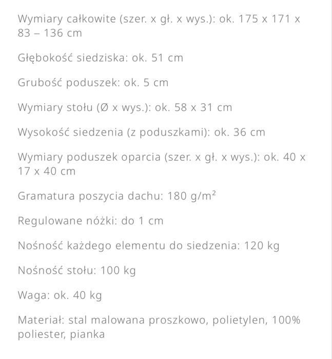 Wyspa ogrodowa  lub meble