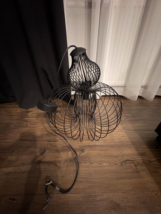 Lampa wisząca czarna drut druciana MEKNES Nowodvorski