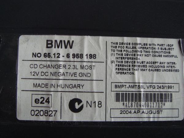 Leitor Cd Changer Bmw 1 (E87)