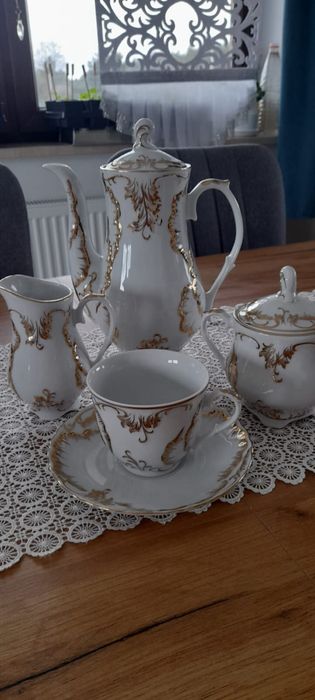 Garnitur do kawy Rococo Anna 6 os. Porcelana Ćmielów