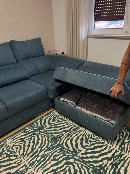 Sofá 3 lugares com chaise longue