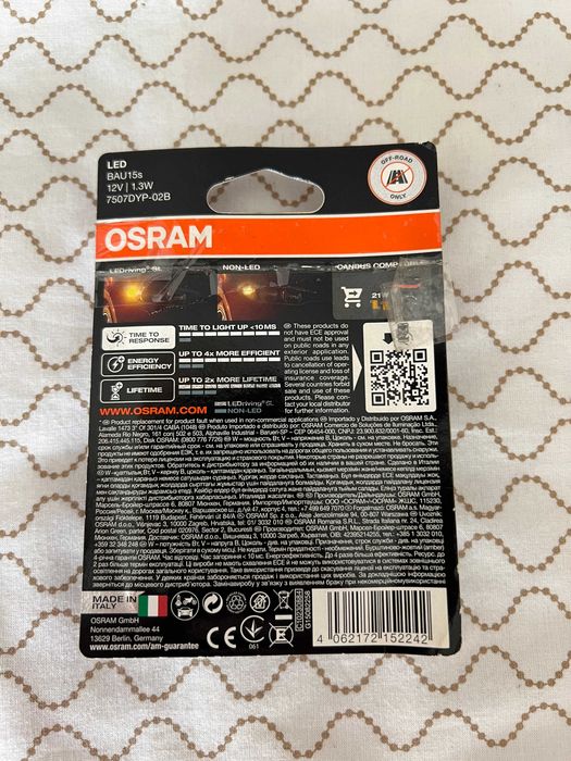 Luzes OSRAM bau15s Laranjas