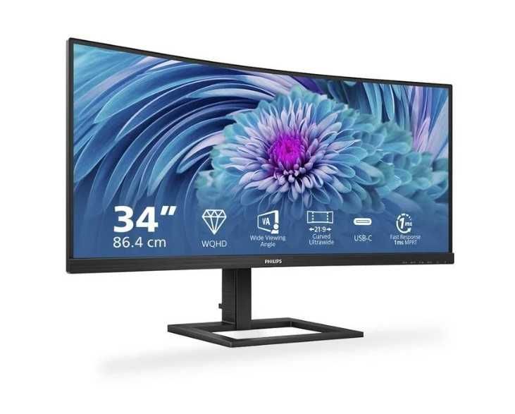 Monitor UltraWide Philips 34" Curvo FreeSync Colunas