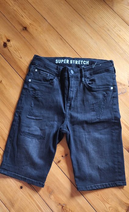 Spodenki chłopięce jeansowe czarne