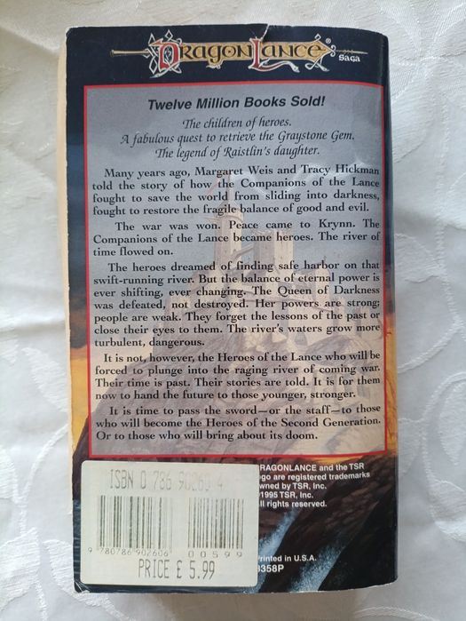 3 Phantasy Books: Dragonlance, Second Generation; Runelords: The Sum of All Men;  The Tamil: Domes of Fire