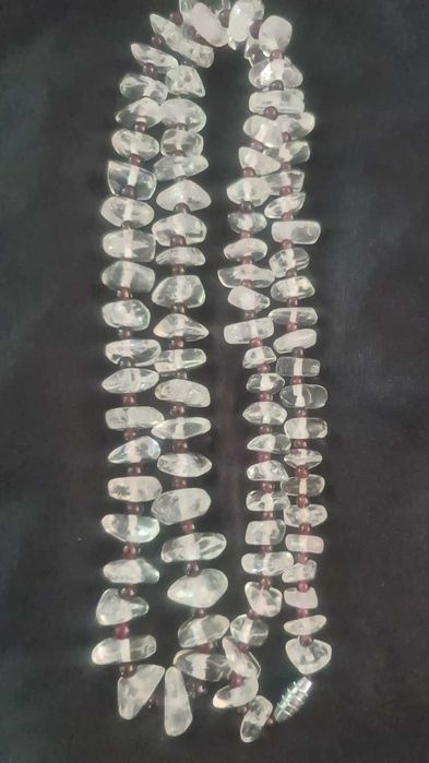 Намисто кольє бусы горный хрусталь гірський кришталь кварц аметист