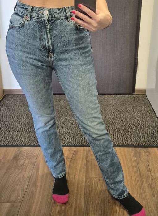 Spodnie jeansowe Zara straight leg high waist 36