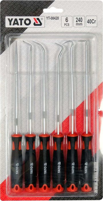 Набір слюсарних гачків для зняття сальників 6 шт 240 мм YATO YT-08428
