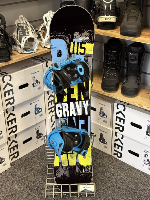 Raven Gravy 115 cm + Wiązania - zestaw snowboard