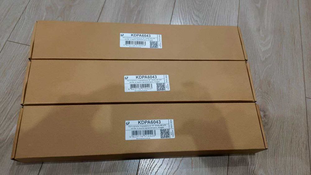 Мережева патч-панель 19", 24 порта, 1U, cat.5e, UTP, Kingda KDPA6043