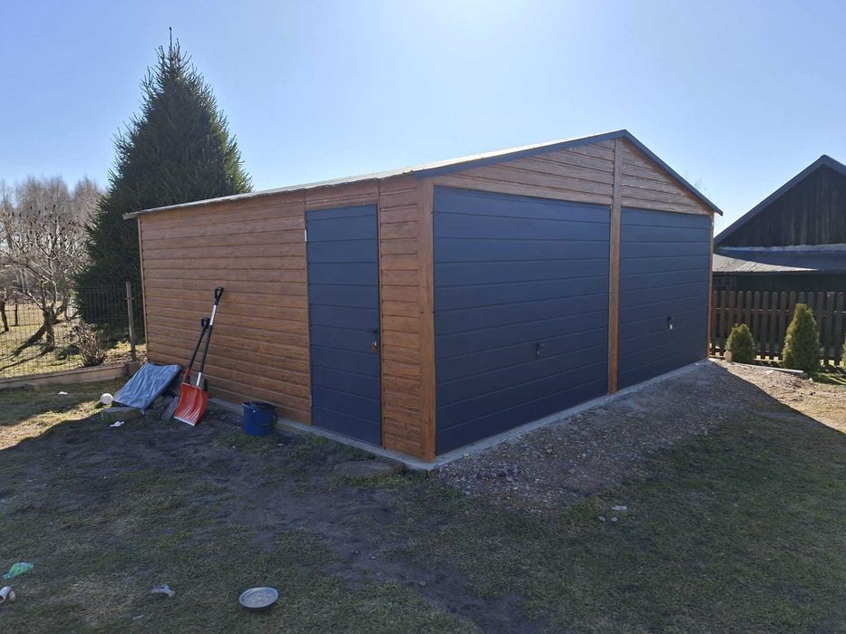 Blaszak Garaż blaszany 6mx5m PREMIUM dostawa w całej Polsce Montaż Gratis Garaże blaszane 6x5 6x6 7x5 7x6 8x5 8x6 Producent