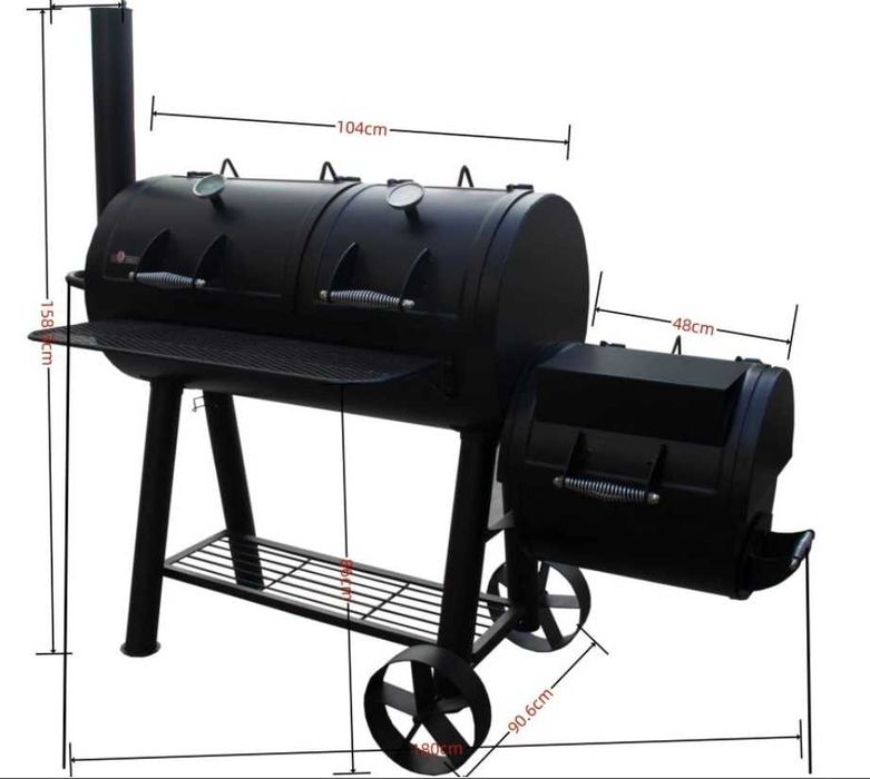 GRILL El Fuego MINNESOTA węglowy + WĘDZARKA 2 komory waga 153KG !