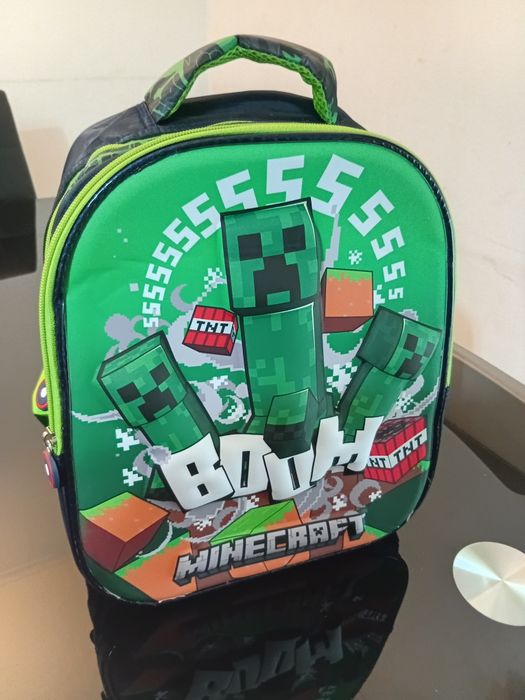 Mochila Infantil Minecraft 3D (Creeper) –Nova!
