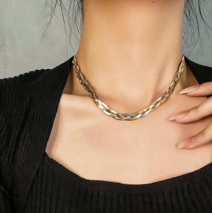 Colar + Pulseira Dourado/Prateado NOVO