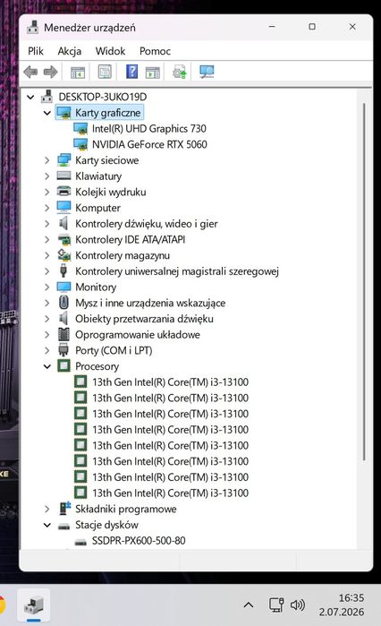 RTX 5060 / i3-13100 / 16GB RAM / 500GB SSD / Win 11