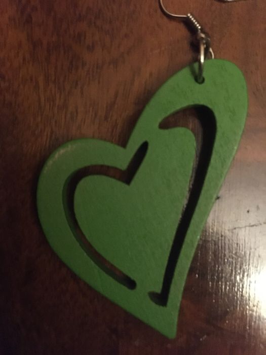 Kolczyki drewniane, zielone