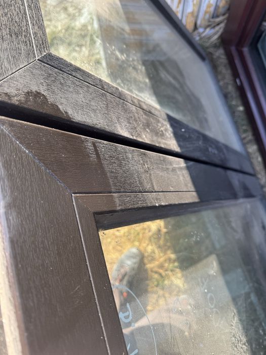 1x okno plastikowe 3szybowe 152x114 braz czekoladowy otierany slupek