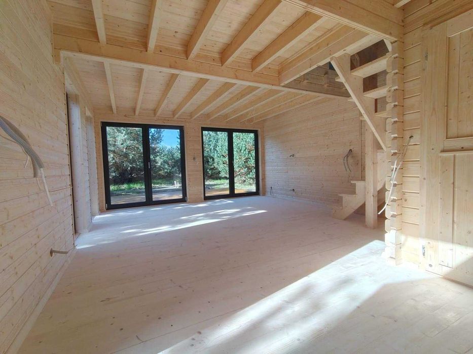 Drewniany domek letniskowy Jan III 65 +27 m2-ROD, ośrodek wypoczynkowy