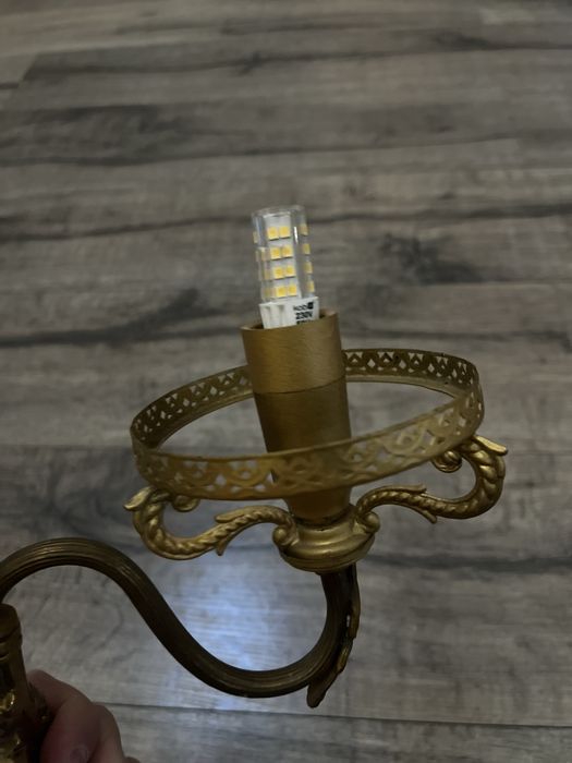 Para Vintage Kinkietów Mosiężnych w Stylu Rococo Revival – Elegancj