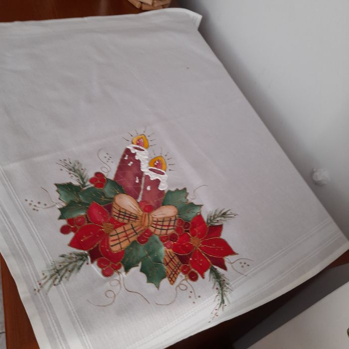Toalhas de Natal  pintadas à mão