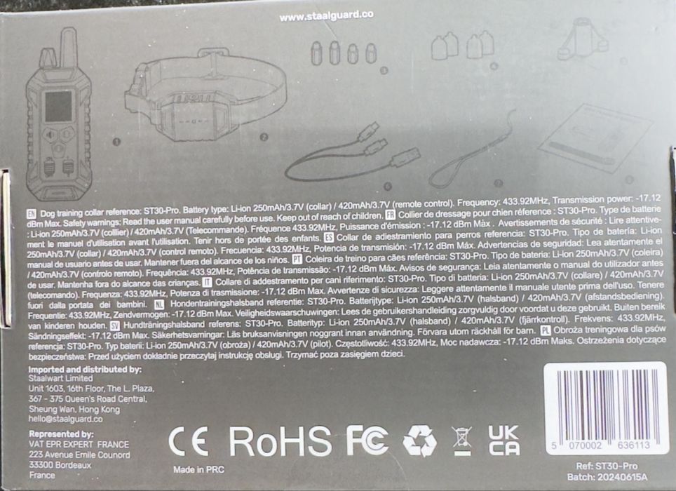 Coleira para canino novo