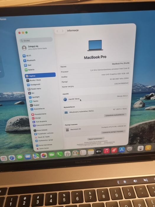 Macbook Pro Space Gray i9 32gb Radeon 5300M 4gb