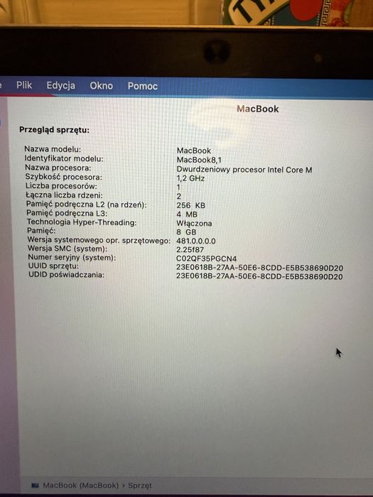 MacBook 12, model A1354