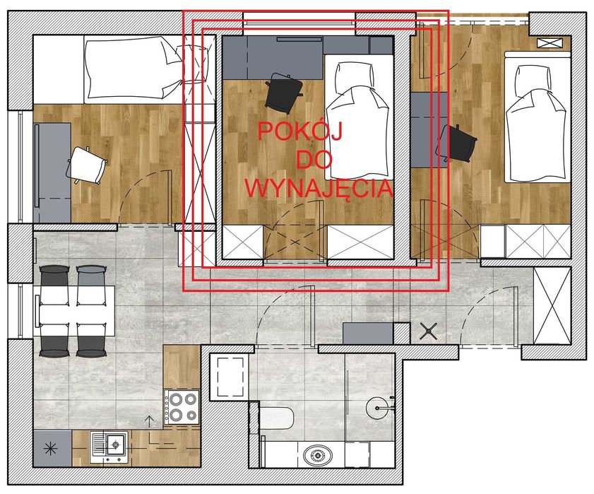 Pokój jednoosobowy, "Apartamenty Dyrekcyjna 33", Wroclavia, PKP