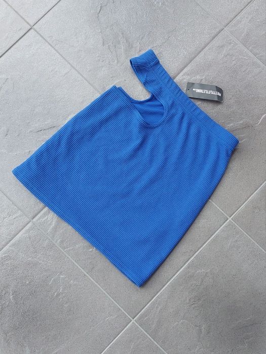 Spódnica mini wycięcie prążkowana Nowa S/M
