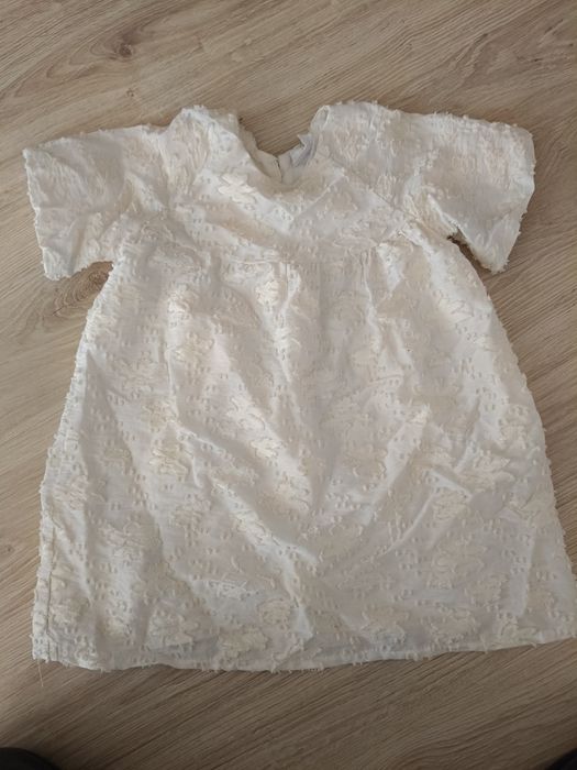 Sukienka biała 98 krótki rękaw komunia