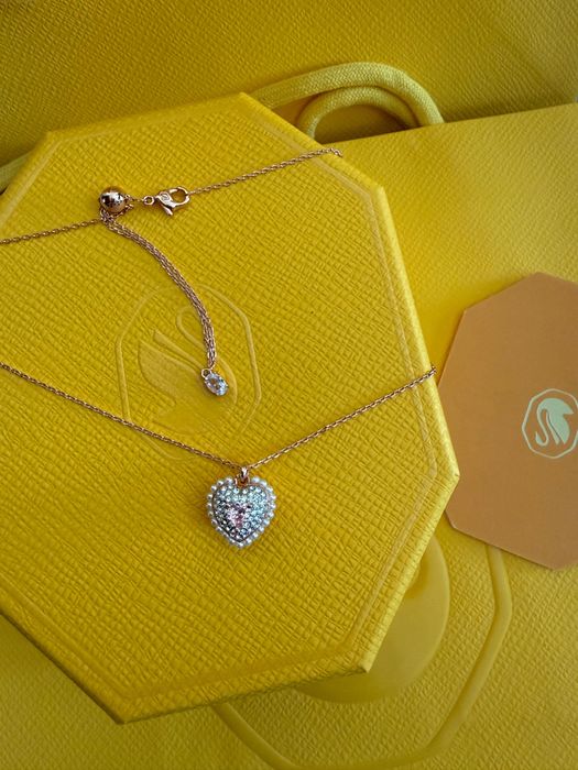 Кулон двосторонній серце Swarovski