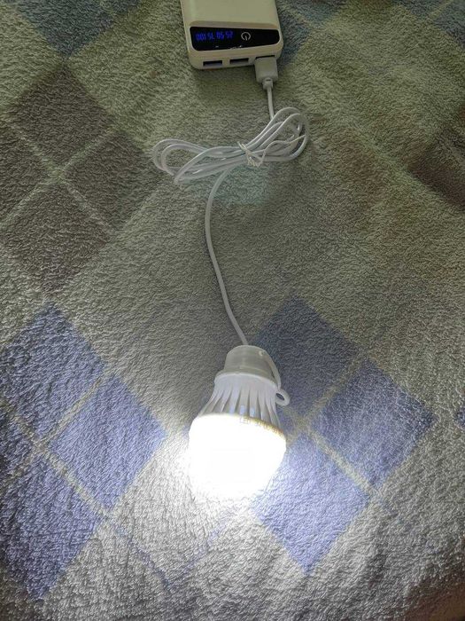 Лед лампа від повербанку зі шнуром