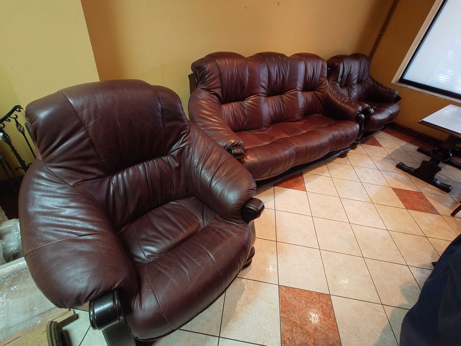 Komplet wypoczynkowy z funkcją spania. Wykonanie początek lat 90-tych