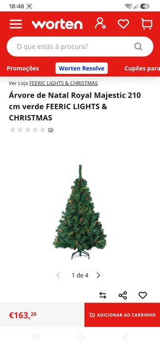 Árvore de Natal artificial 210cm