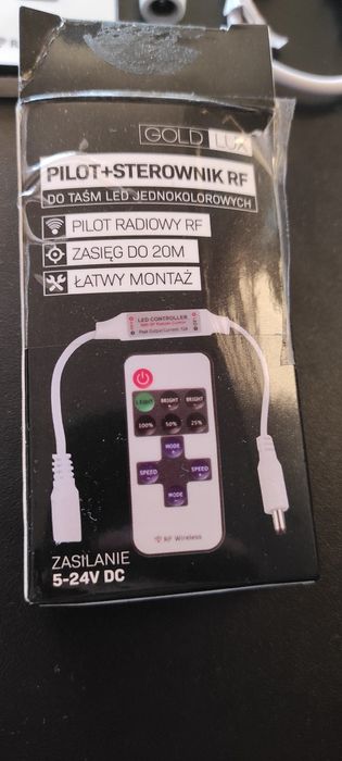 zestaw pilot + sterownik RF do taśm LED jednokolorowych GOLD LUX