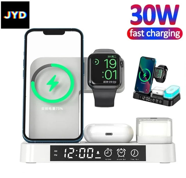 Зарядка JYD 5в1 станція база apple iphone watch airpods samsung xiaomi