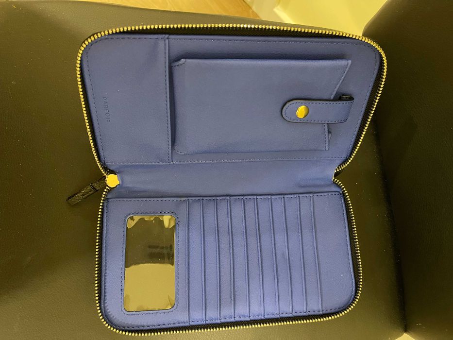 Carteira Preto e Azul e Porta-Moedas tamanho 22x12 - NOVO