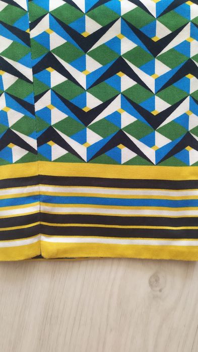 Zara damskie spodnie rozmiar 38 zielone niebieskie geometryczne wzory