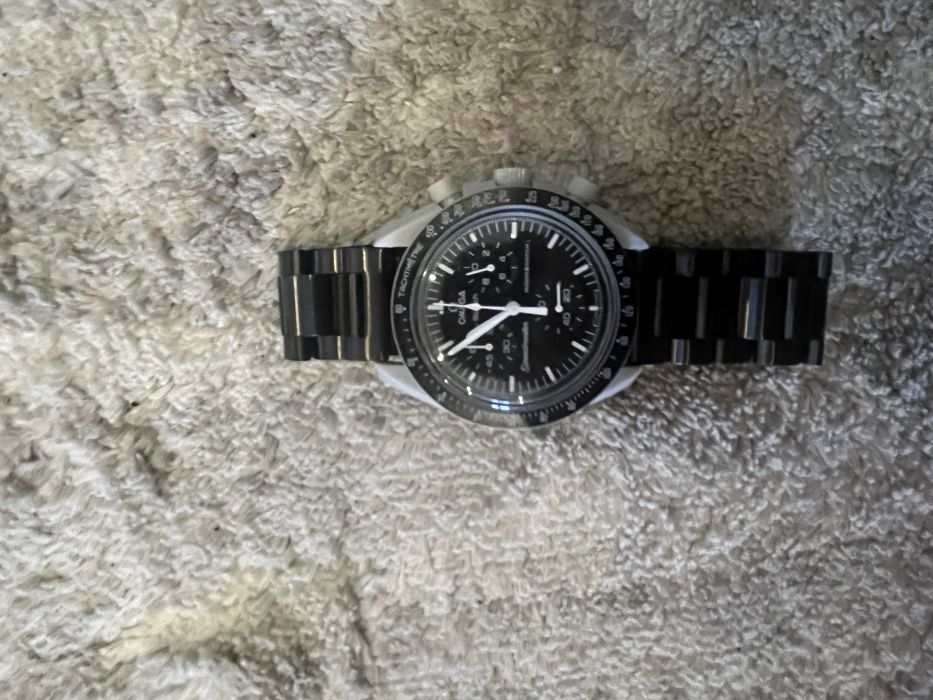 Relógio swatch x omega mission the moon corrente de metal