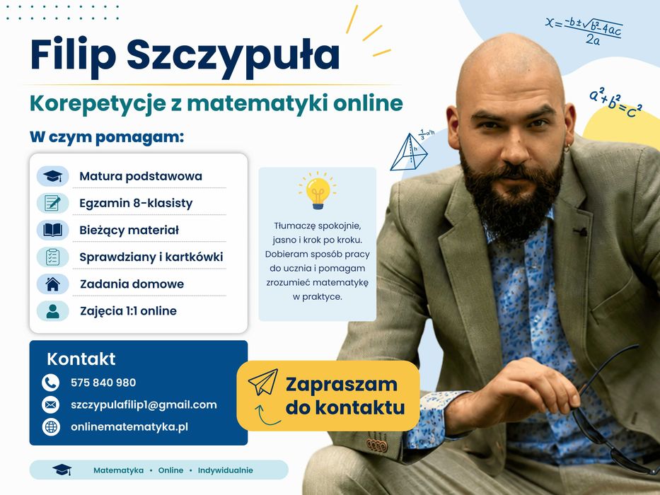 Korepetycje z matematyki online | Matura • Liceum • E8
