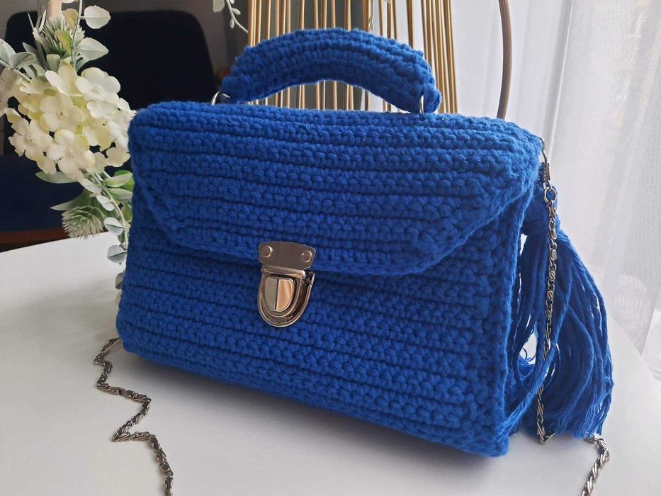 Torebka handmade ze sznurka bawełnianego