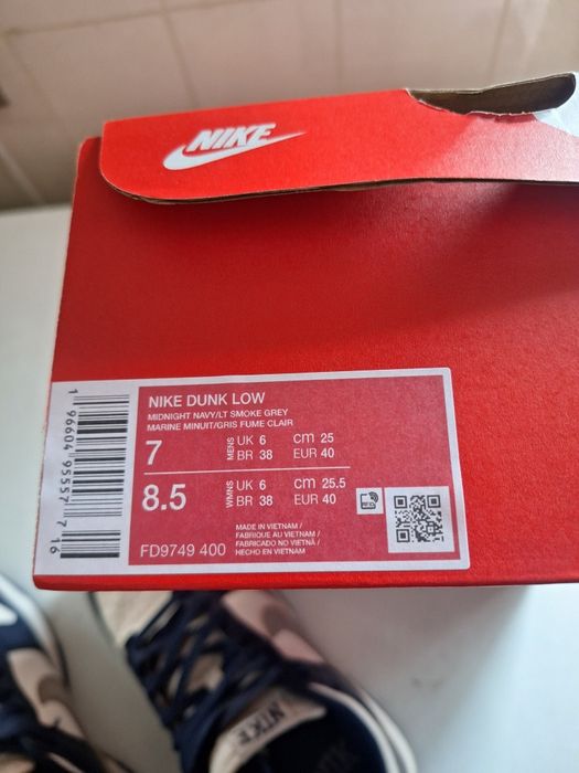 Sapatilhas Nike Dunk Low - Midnight Navy/LT Smoke Grey - 40