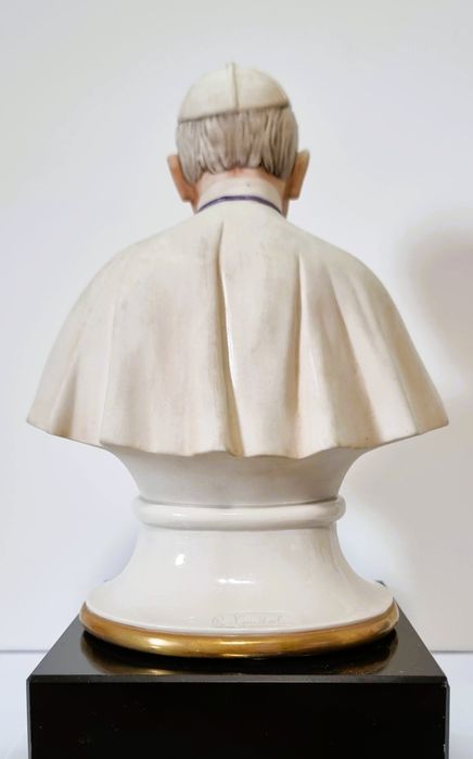 CAPODIMONTE®- popiersie Papieża Jana Pawła II - R.GUIDOLIN Vintage