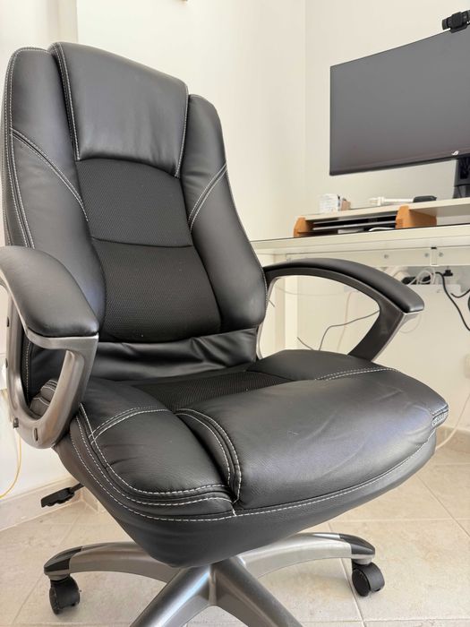 Cadeira de secretária de pele sintética STEPH preto