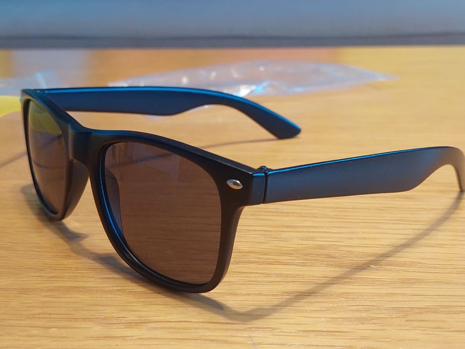 Okulary przeciwsłoneczne nowe UV400 2 sztuki czarne żółte +1 gratis
